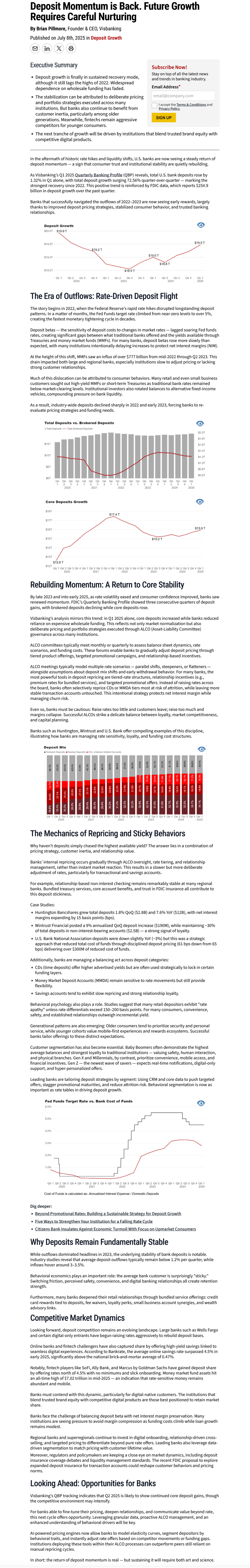 Deposit Momentum is Back. Future Growth Requires Careful Nurturing
